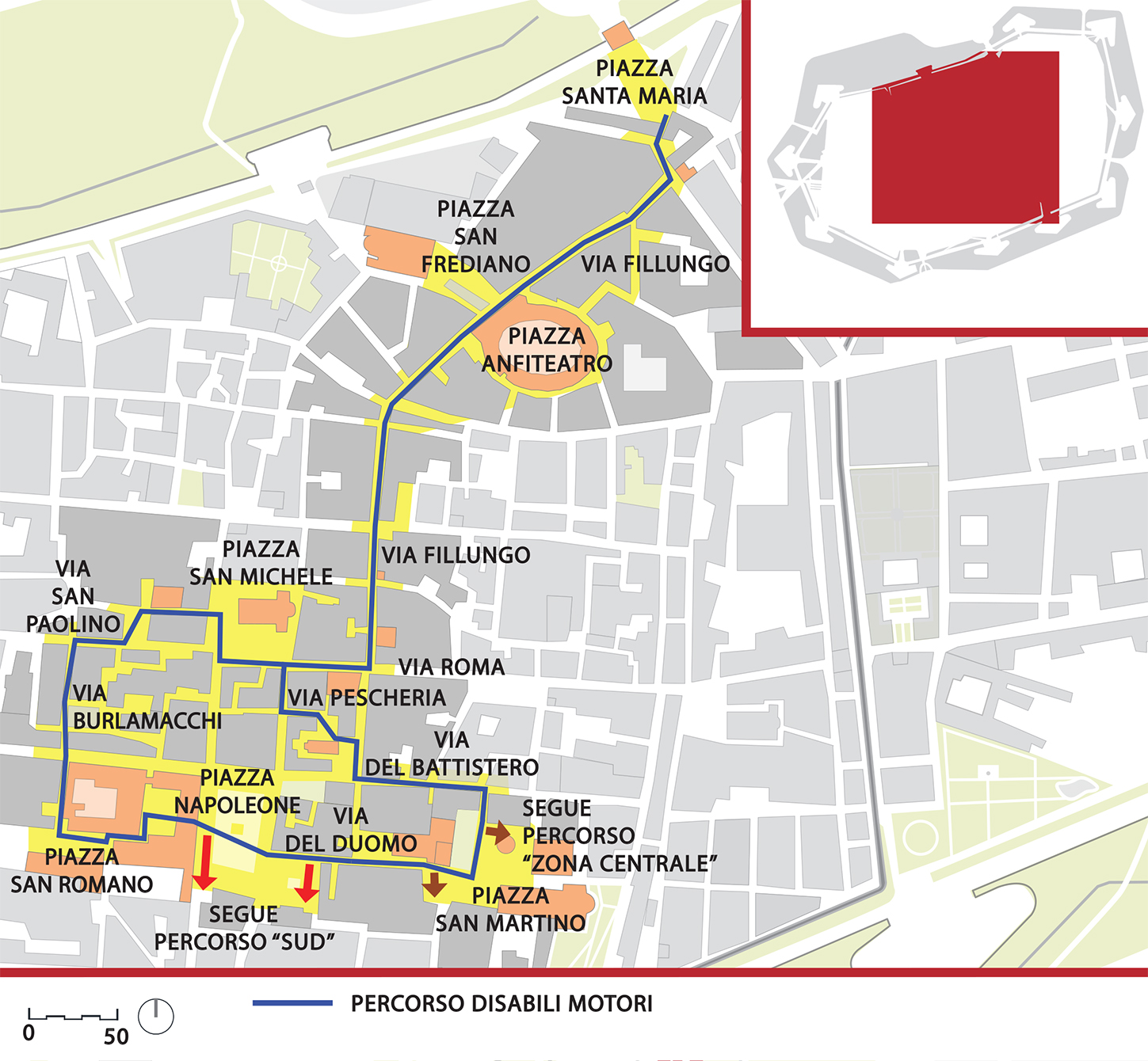 Mappa del percorso denominato a ruota libera